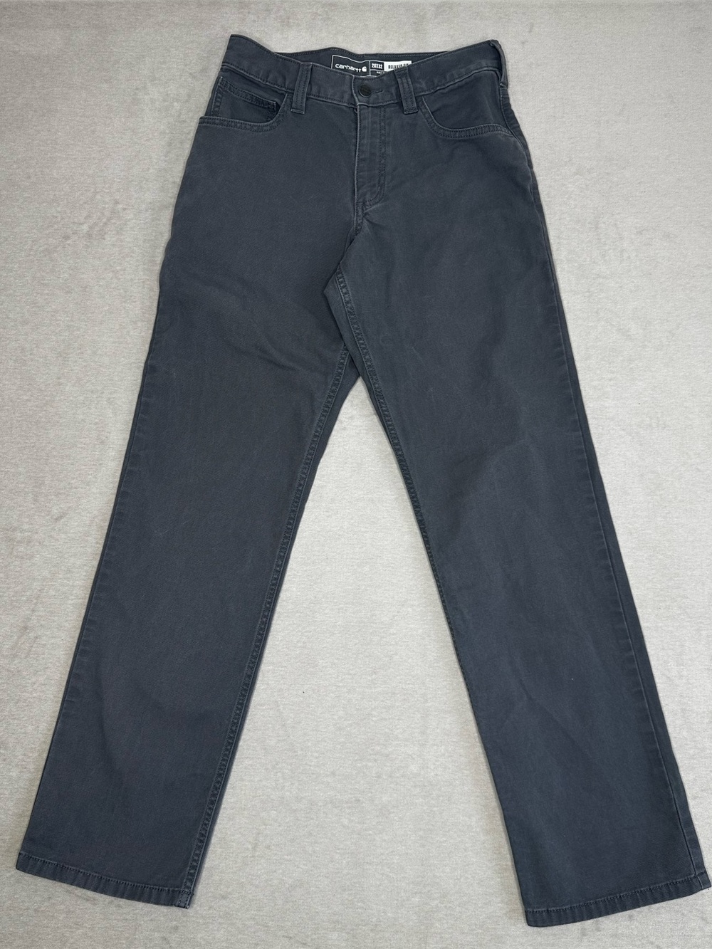Carhartt Straight Leg Relaxed Fit Men’s Work Pants in Grey 28x32 Rugged Flex